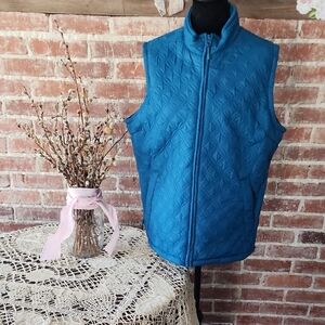 Women’s Quilted Blue Vest - Lightweight Zip Front
